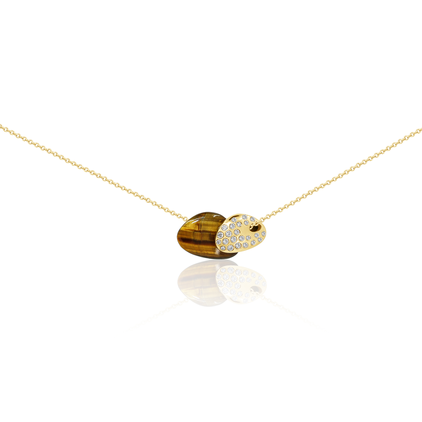 Nesting Diamond Pebble Necklace