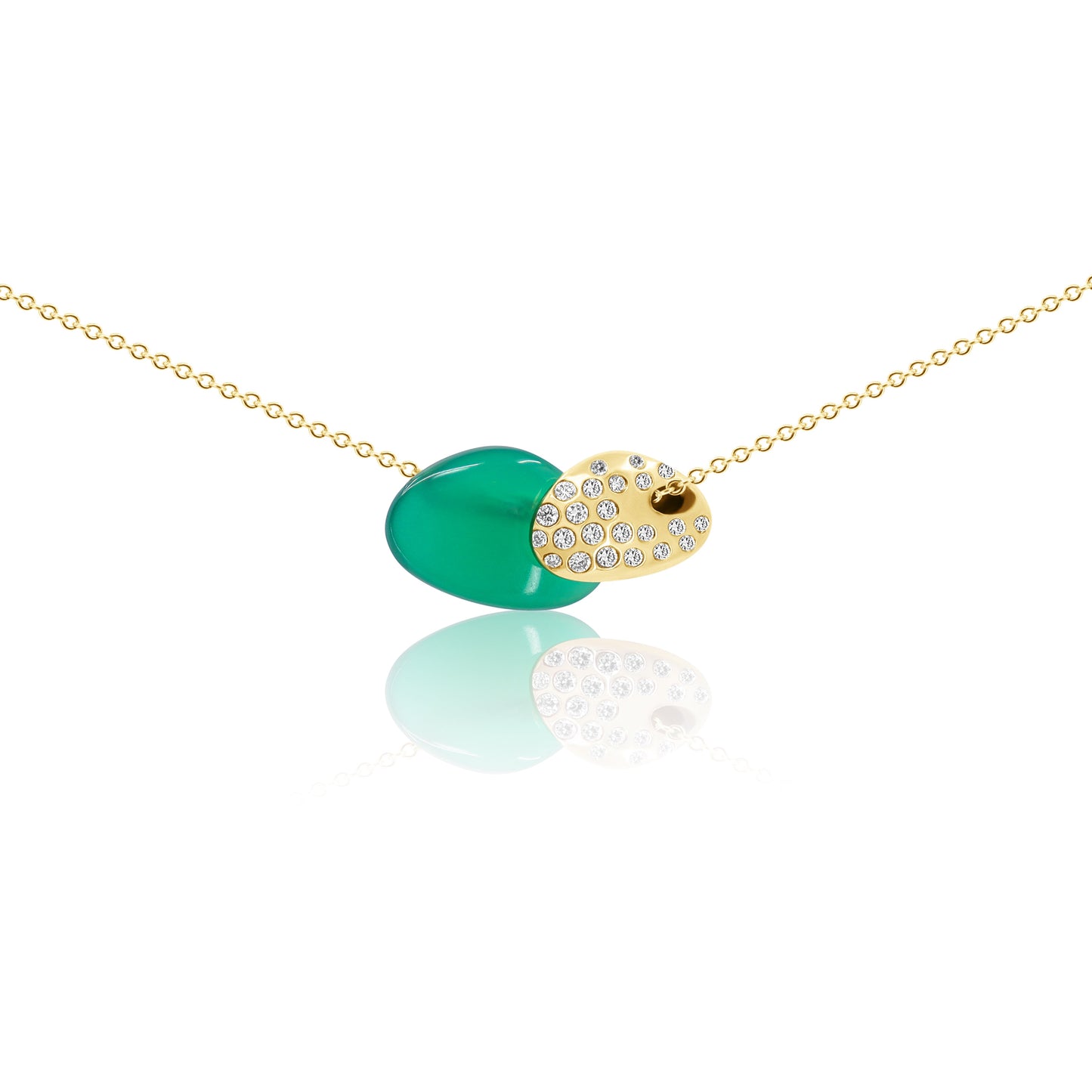 Nesting Diamond Pebble Necklace