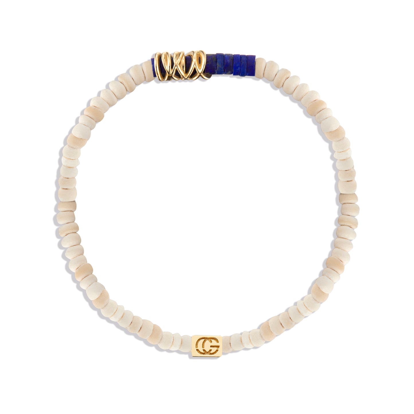 14k Gold Drizzle w/ Lapis Lazuli & White Coconut Beads