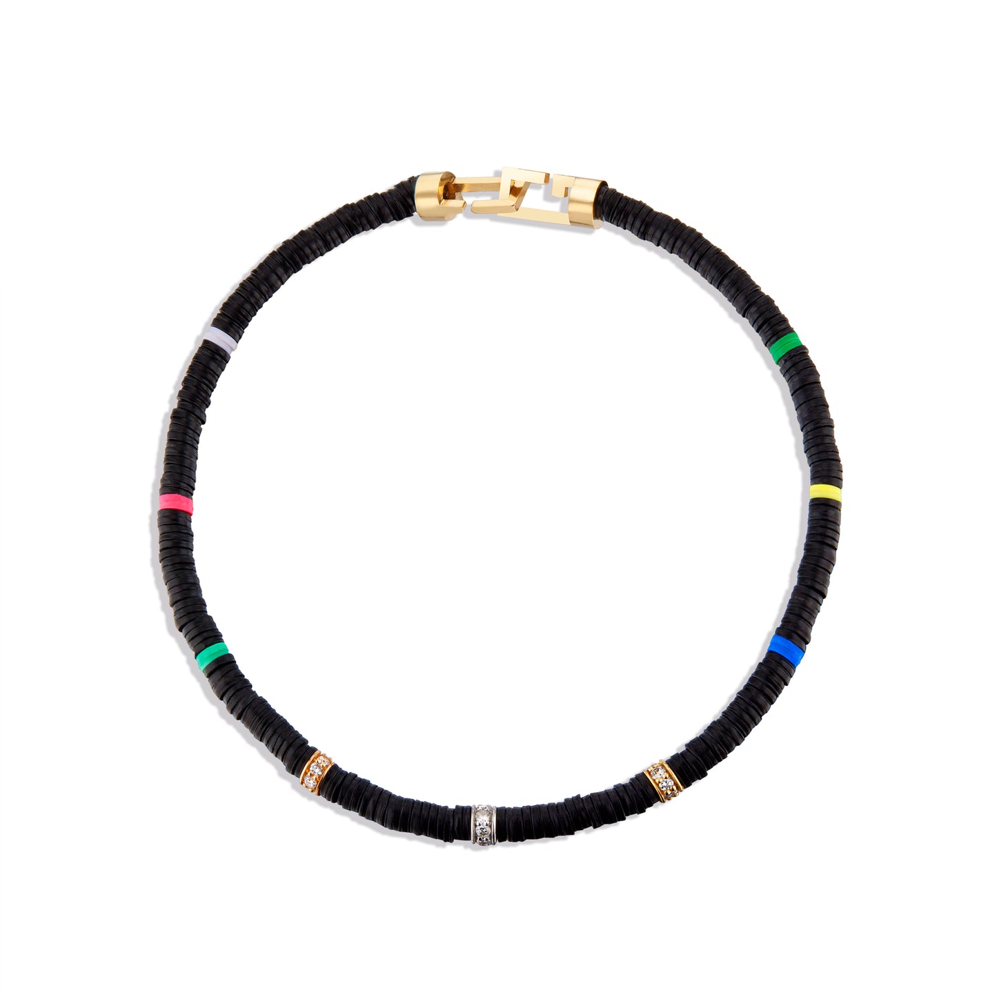 Black & Diamond Heishi Beads w/ Mixed Colors