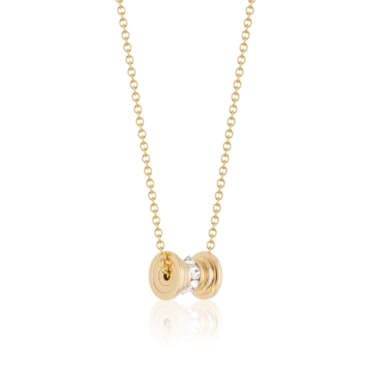 Jumbo 14k Gold Graduated Hourglass Necklace